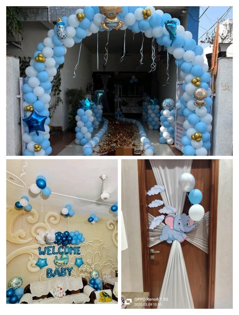 Blue white decoration