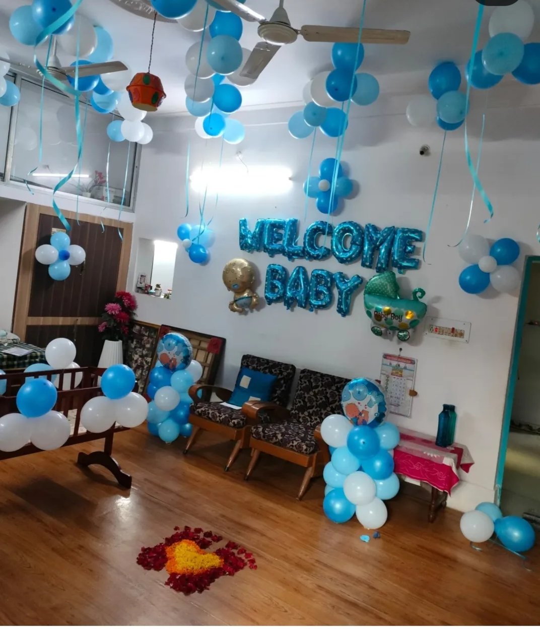 Welcome baby decor in hall