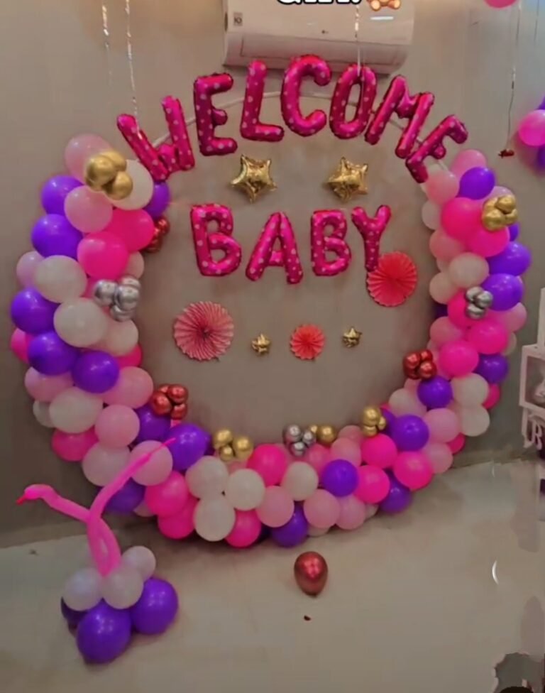 Welcome baby girl with raing