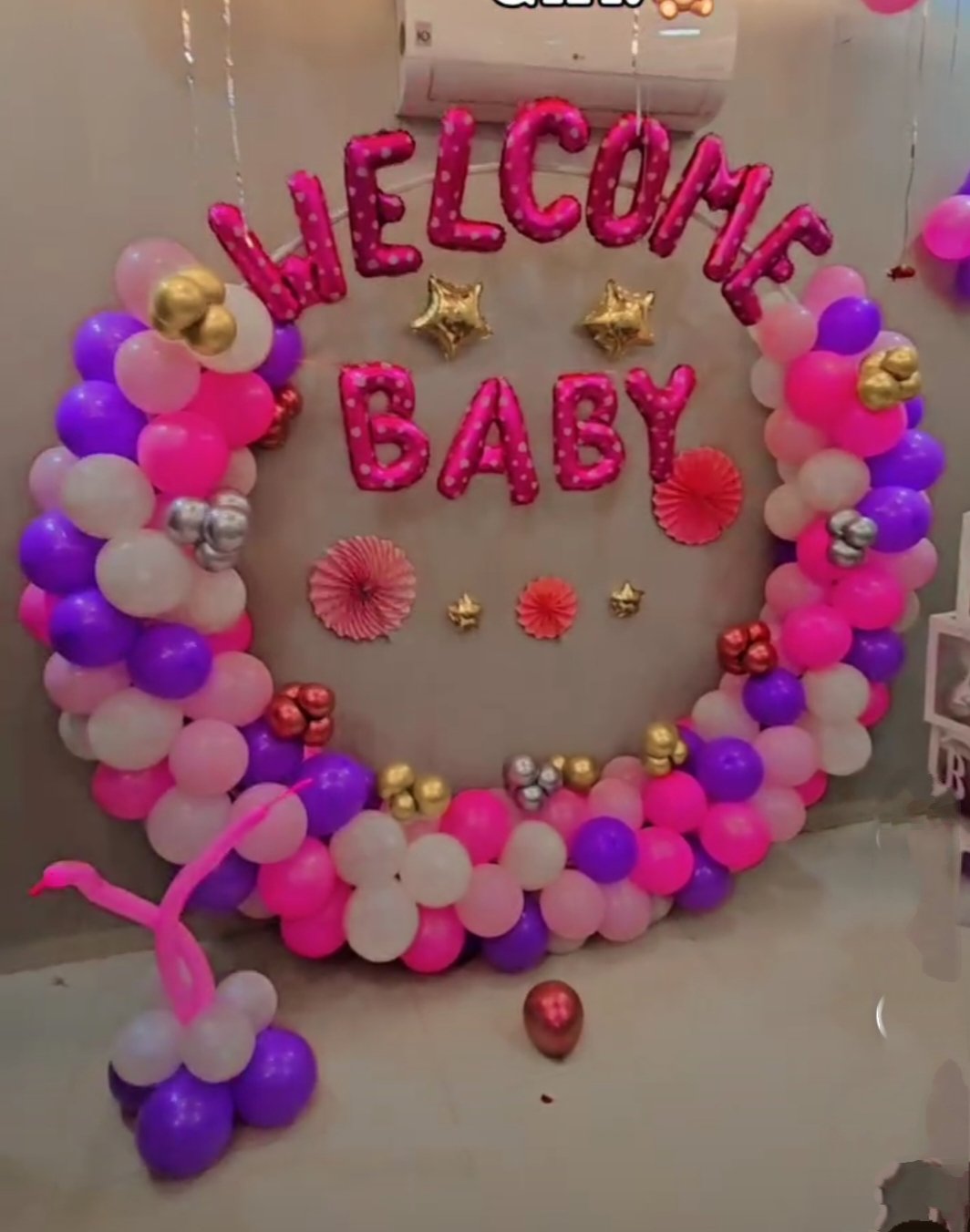 Welcome baby girl with raing