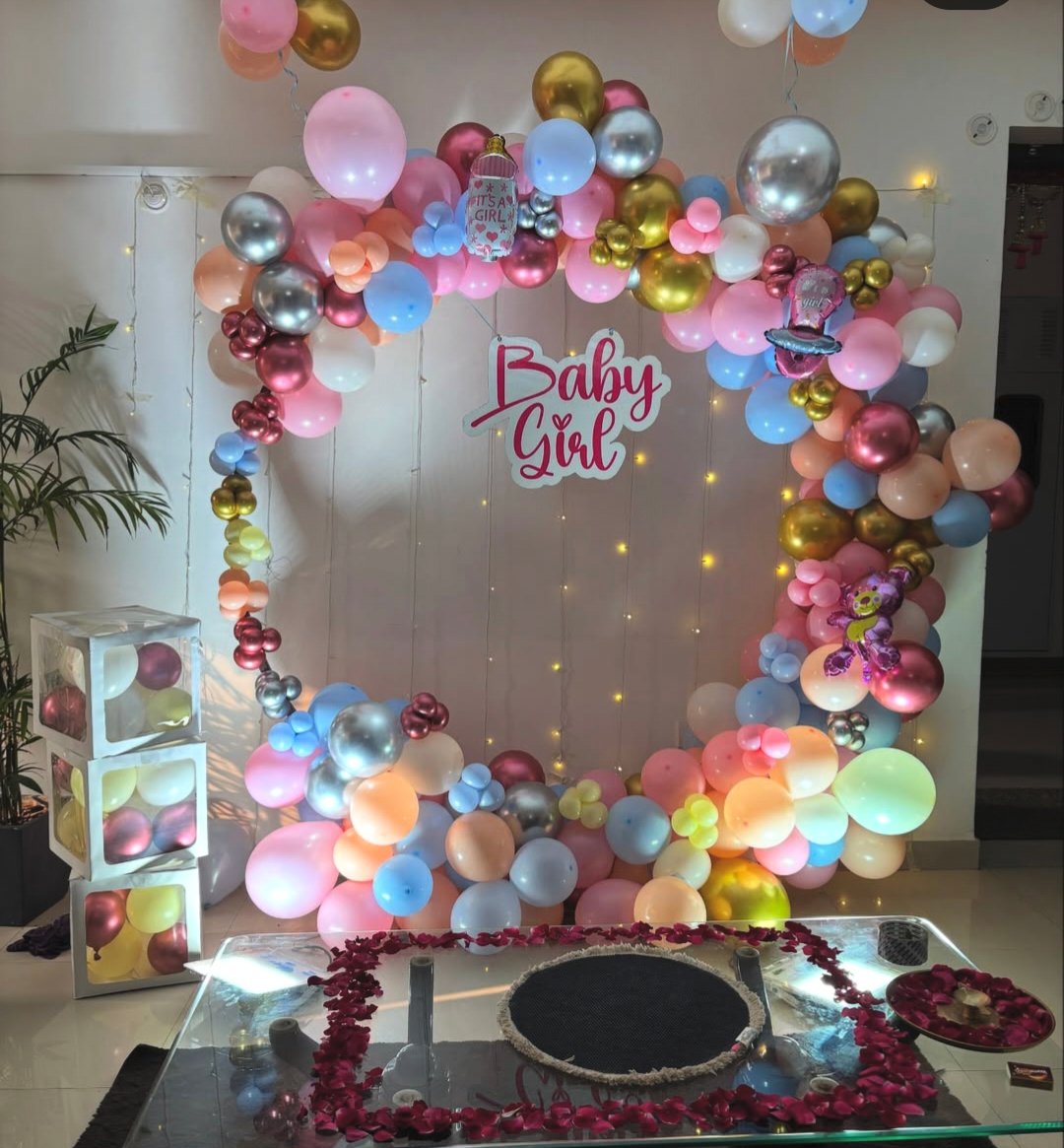 Welcome girl decoration with light