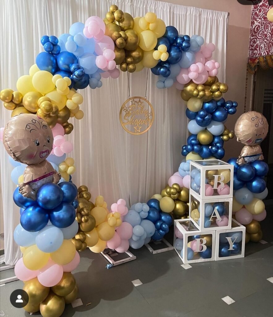 baby shower decoration with baby box