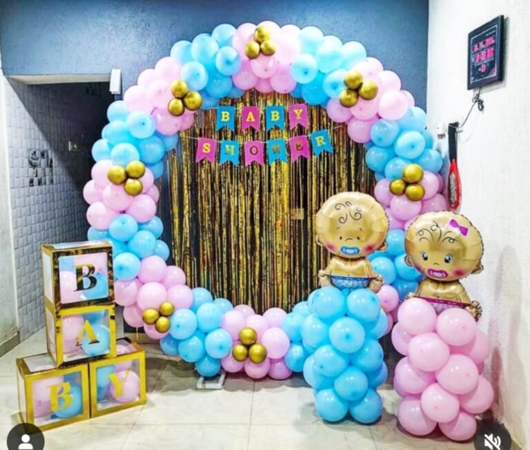 baby shower decoration with baby box ring