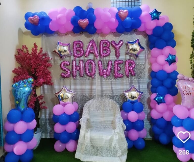 baby shower decoration with chair