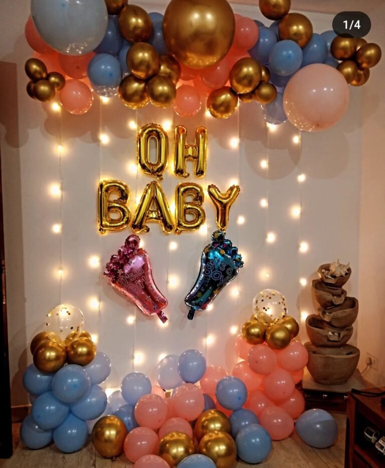 baby shower decoration with light