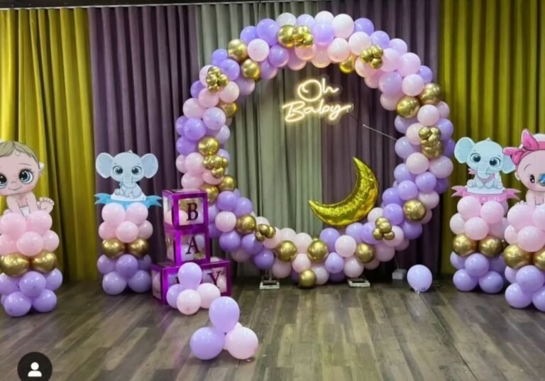 baby shower decoration with moon