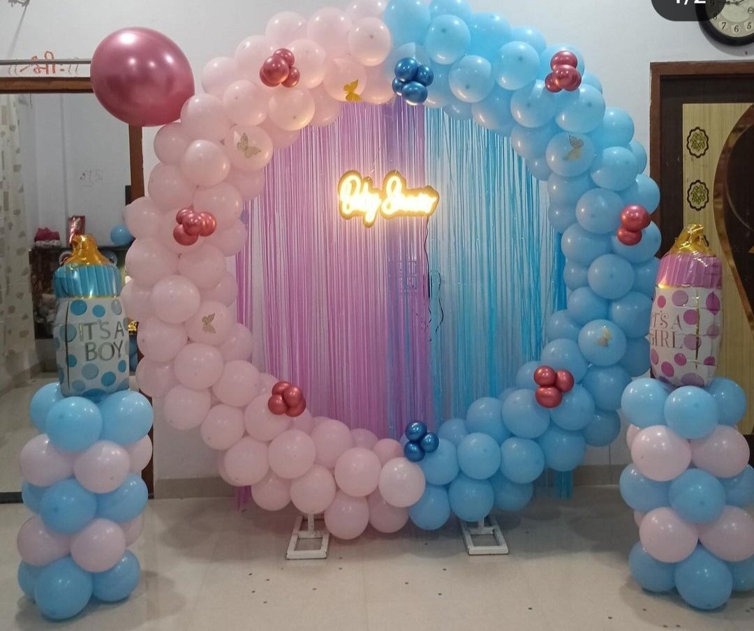 baby shower design with ping and skye blue