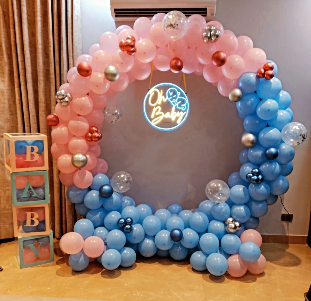 baby shower design with ping skye blue