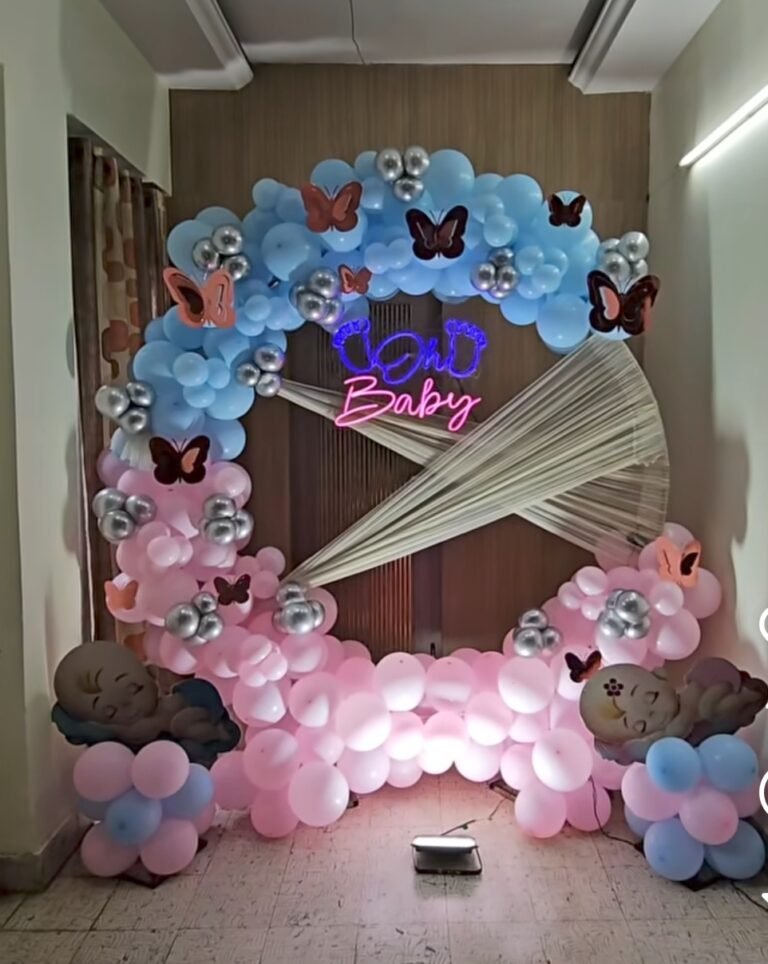 baby shower sky blue pinks