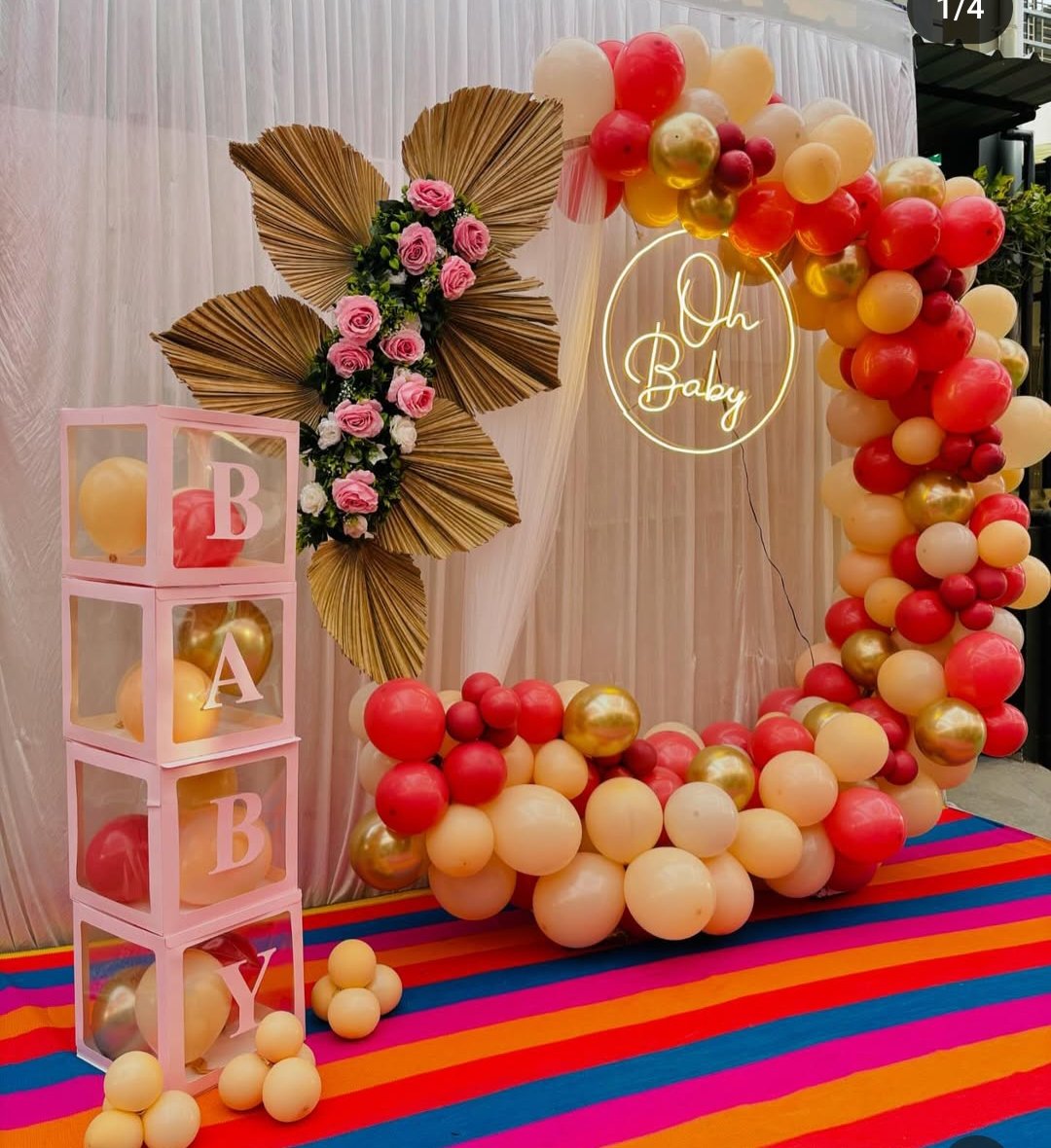 baby shower with flower