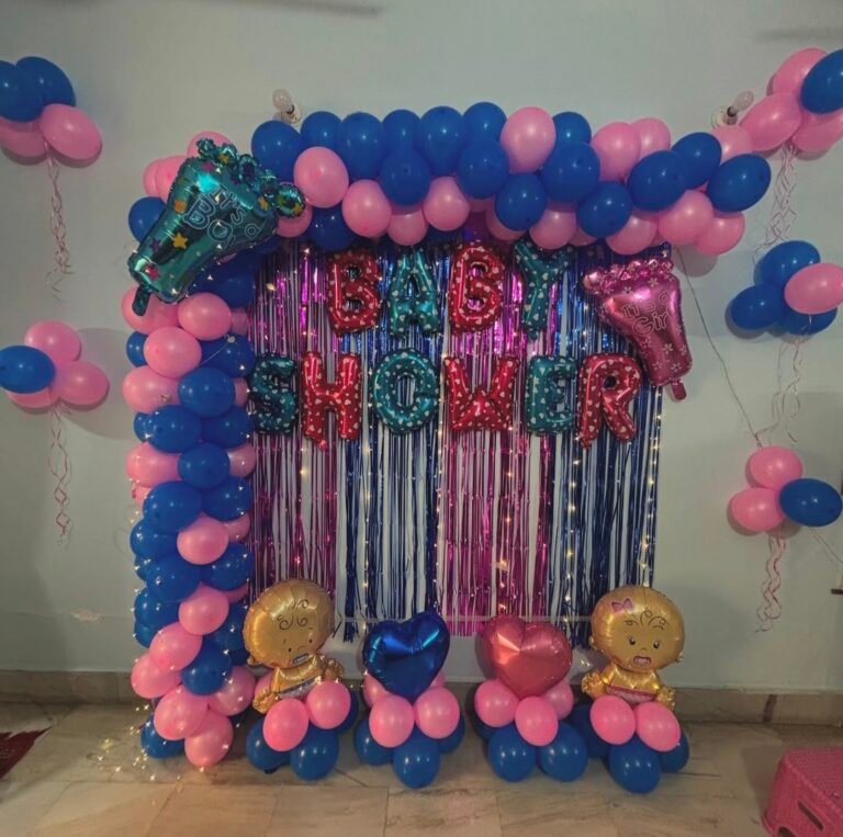 baby shower with small pillars