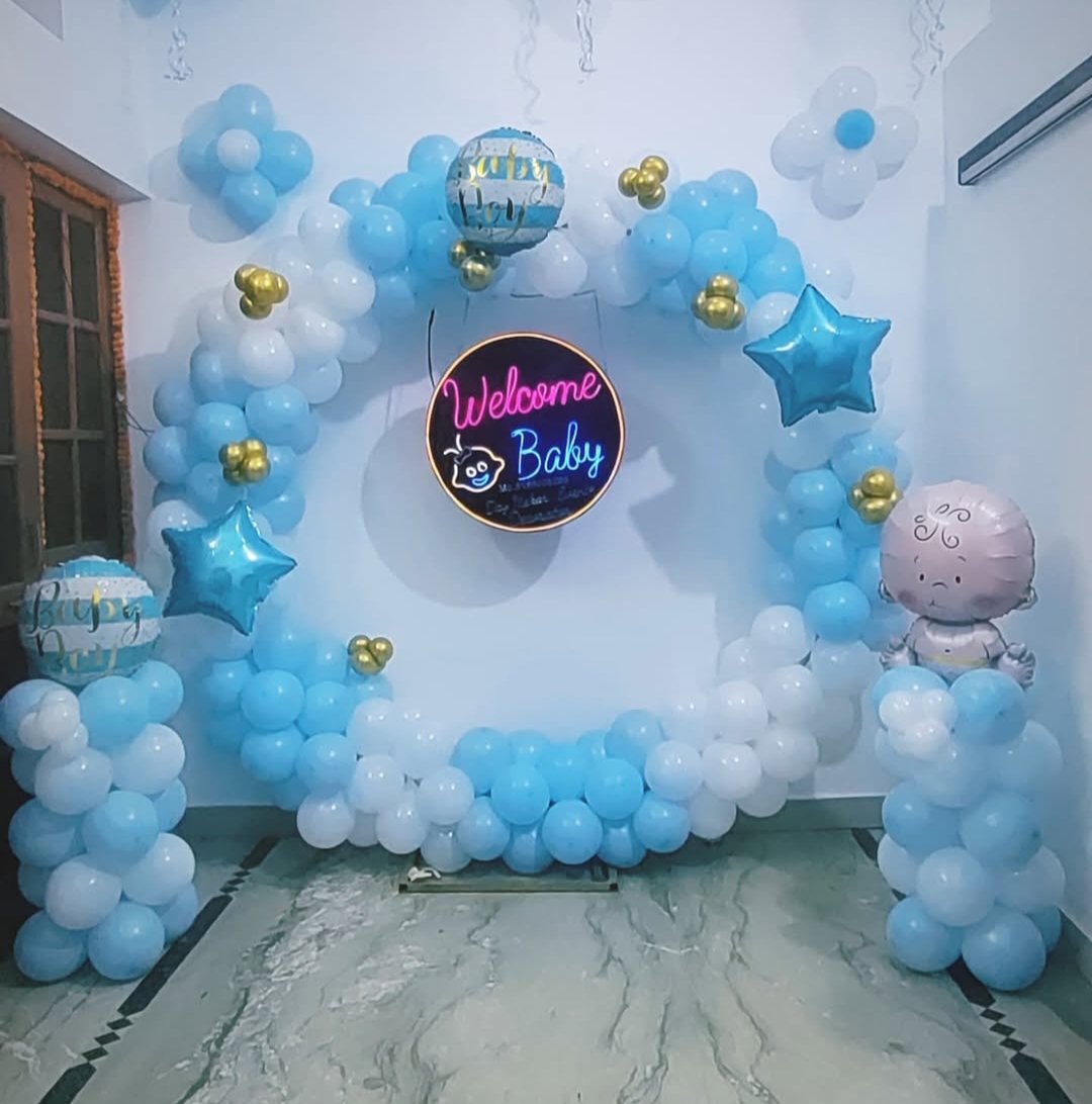 welcome decoration ring blue white